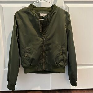 Hippie Rose Green Bomber Jacket
